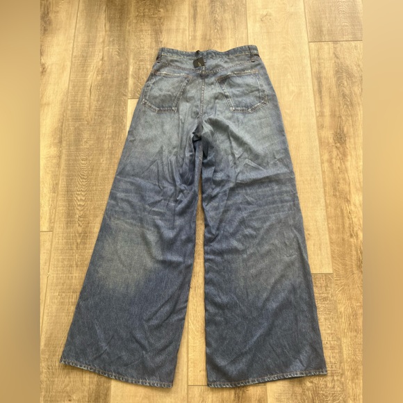 Rag & Bone NWT $325 Liquid Miramar Sofie Wide Leg Blue Jeans Taylors 28 - Picture 4 of 7